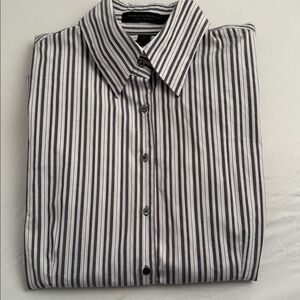 Express Design Studio Two-Ply Yarn Classic Fit multi stripe button down shirt
